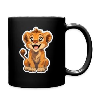 Lion - Full Colour Mug - black - Right