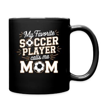 Mon joueur de football préféré m’emmène maman - Mug uni - noir - Droite