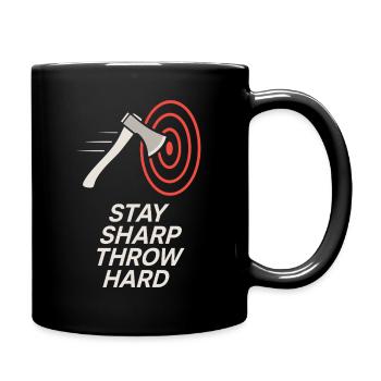 Lustige Axt Werfen Meme Ax Mir Alles Scharfe - Tasse einfarbig - Schwarz - Rechts