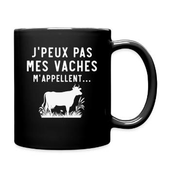 Ich kann meine Kühe mich nicht nennen - Tasse einfarbig - Schwarz - Rechts