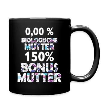 Bonus Mutter Mama Stiefmutter Muttertag Geschenk - Tasse einfarbig - Schwarz - Rechts
