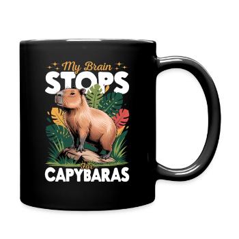 Funny aesthetic Kawaii Capybara - Tasse einfarbig - Schwarz - Rechts