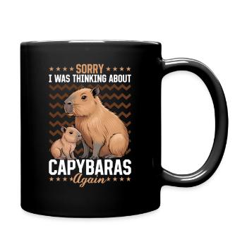 Funny aesthetic Kawaii Capybara - Tasse einfarbig - Schwarz - Rechts