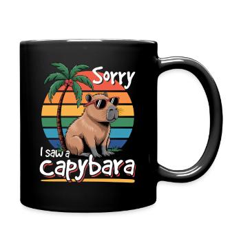 Funny aesthetic Kawaii Capybara - Tasse einfarbig - Schwarz - Rechts