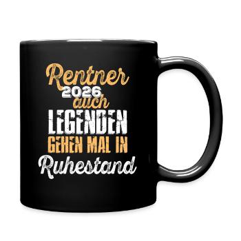 Rentner 2026 Legenden Ruhestand - Tasse einfarbig - Schwarz - Rechts