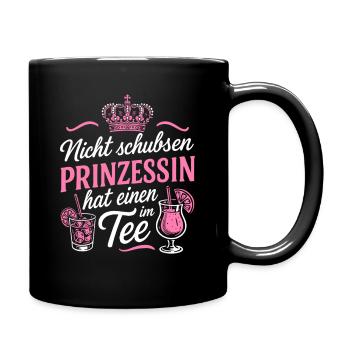 Don't push princess has one in her tea - Bachelor Party - Full Colour Mug - black - Right