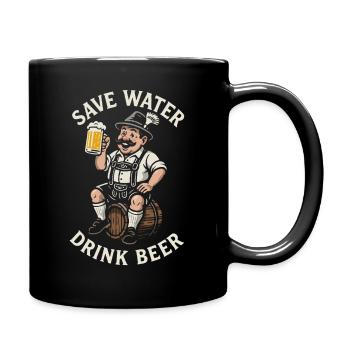 Économiser l’eau boire de la bière - Biertrinker - Spruch - Mug uni - noir - Droite