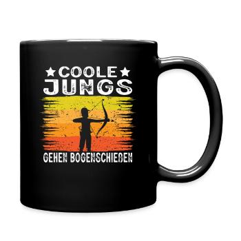 Bogenschießen Geschenk Bogenschütze Jungs - Tasse einfarbig - Schwarz - Rechts