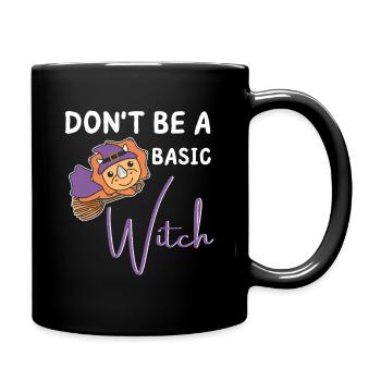 Triceratops Halloween Witches don't be a basic witch - Full Colour Mug - black - Right
