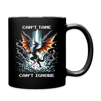 Indomptable – à ne pas négliger | Dragon - Mug uni - noir - Droite