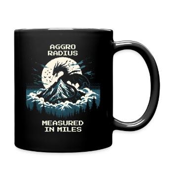 Aggro-Radius | Retro Drache Pixel Art - Tasse einfarbig - Schwarz - Rechts