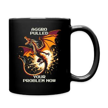 Aggro gezogen – dein Problem | Drache Pixel Art - Tasse einfarbig - Schwarz - Rechts