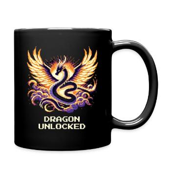 Drache freigeschaltet | Fantasy RPG Pixel Art - Tasse einfarbig - Schwarz - Rechts