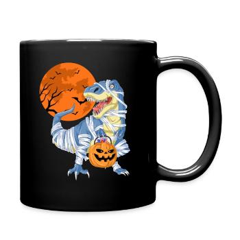 T-Rex Mummy Halloween - Full Colour Mug - black - Right
