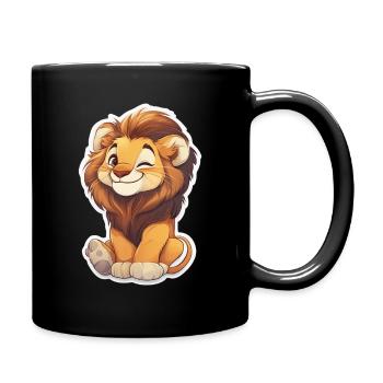 Lion - Full Colour Mug - black - Right