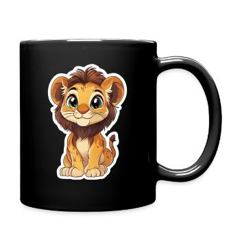 Lion - Full Colour Mug - black - Right