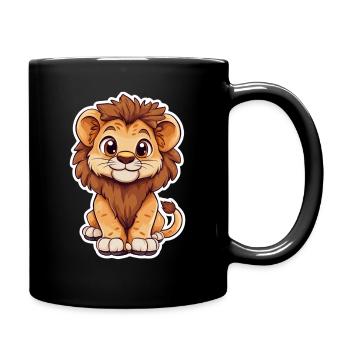 Lion - Full Colour Mug - black - Right