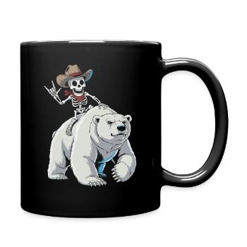 Squelette cow-boy sur ours polaire - Mug uni - noir - Droite