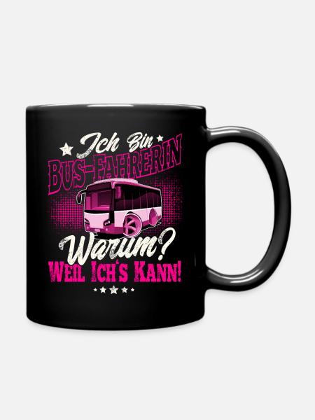 Busfahrerin - Tasse einfarbig - Schwarz