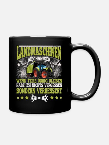 Landmaschinenmechaniker - Tasse einfarbig - Schwarz