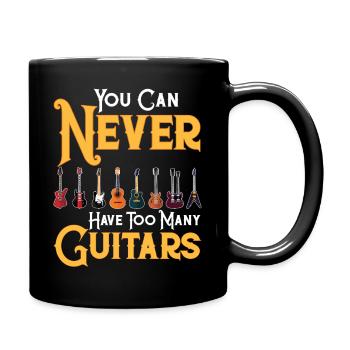 Nie Zu Viele Gitarren - Tasse einfarbig - Schwarz - Rechts