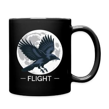 Rabenflug im Mondschein - Tasse einfarbig - Schwarz - Rechts