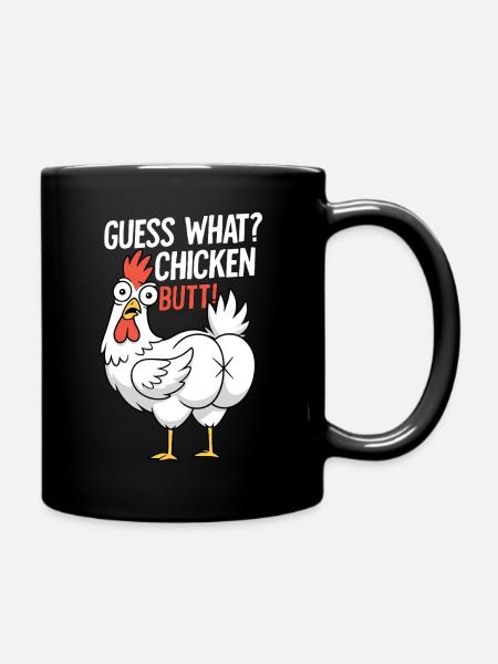 Cul de poulet disant dessin animé - Mug uni - noir