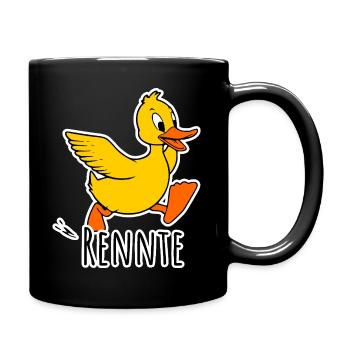 Eine niedliche kleine rennende Ente - eine Rennte! - Tasse einfarbig - Schwarz - Rechts