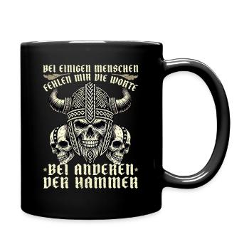 Nordische Mythologie Wikinger Runen Götter - Tasse einfarbig - Schwarz - Rechts