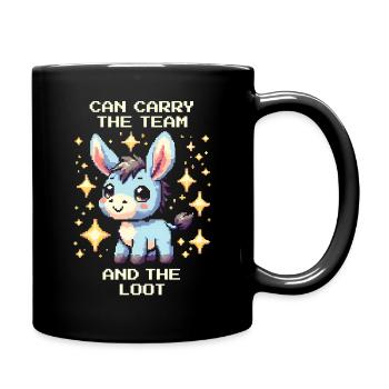Carry the team – and the loot | Donkey Co-op - Full Colour Mug - black - Right