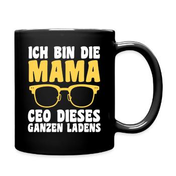 Vater Team Papa - Tasse einfarbig - Schwarz - Rechts