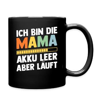 Vater Team Papa - Tasse einfarbig - Schwarz - Rechts