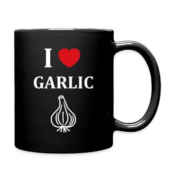 I Love Garlic T-Shirt - Full Colour Mug - black - Right