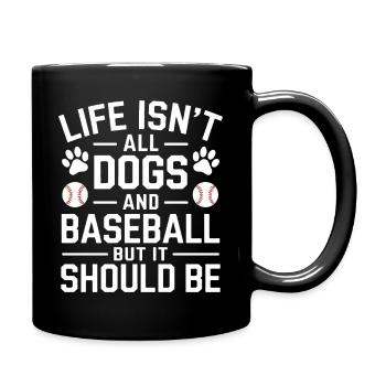 Baseball Spruch Hunde Lustiges Baseball Geschenk - Tasse einfarbig - Schwarz - Rechts