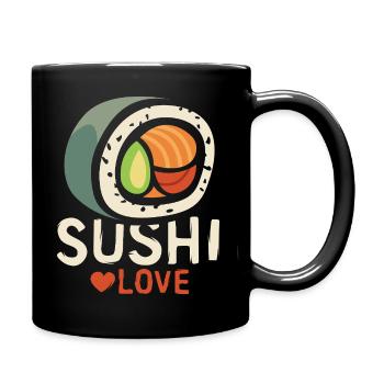 Sushi Love – Funny Foodie Heart Design - Full Colour Mug - black - Right