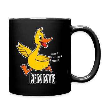 Un joyeux petit canard qui court - une course ! - Mug uni - noir - Droite