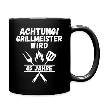 Attention Grill Master fête 45 ans – Drôle de barbecue T-Shir - Mug uni - noir - Droite