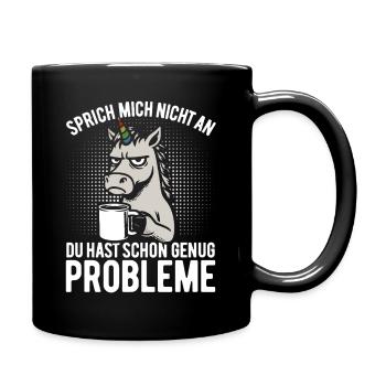 Sprich mich nicht an - mürrisches Einhorn, Kaffee - Mug uni - noir - Droite
