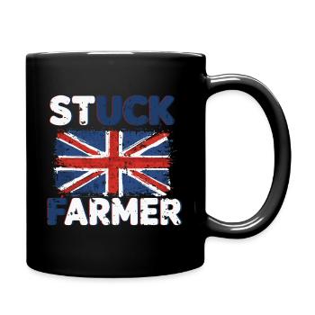 Stuck Farmer UK Sarcastic Farming Farm Farmer Life - Full Colour Mug - black - Right