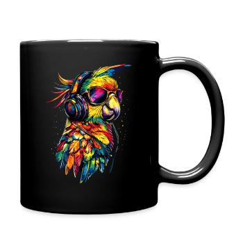 Papagei Ara Sittich Kakadu Liebhaber Papageien - Tasse einfarbig - Schwarz - Rechts