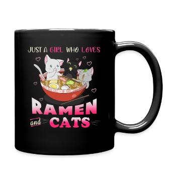 Juste une fille qui aime les chats et les t-shirts Ramen - Mug uni - noir - Droite
