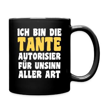Familienmotiv Nichte - Tasse einfarbig - Schwarz - Rechts