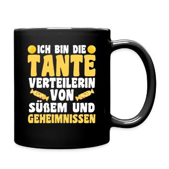 Familienmotiv Nichte - Tasse einfarbig - Schwarz - Rechts