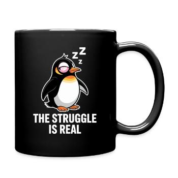 Pinguin Lustiger Spruch - Tasse einfarbig - Schwarz - Rechts