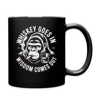Whiskey Goes In Wisdom Comes Out - Tasse einfarbig - Schwarz - Rechts