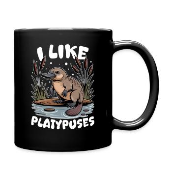 Esthétique amusante Kawaii Platypus - Mug uni - noir - Droite