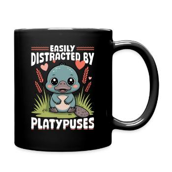Esthétique amusante Kawaii Platypus - Mug uni - noir - Droite
