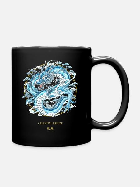 Celestial Breeze Himmlischer Winddrache - Tasse einfarbig - Schwarz