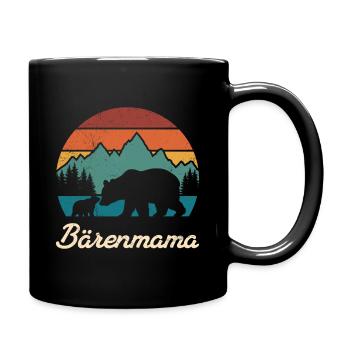 Werdende Mutter BÄRENMAMA Bald Mama Lustiges - Tasse einfarbig - Schwarz - Rechts