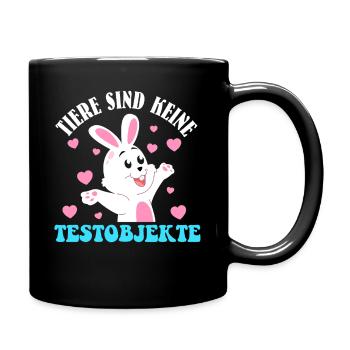 Tierschutz TIERE SIND KEINE TESTOBJEKTE LUSTIG - Tasse einfarbig - Schwarz - Rechts
